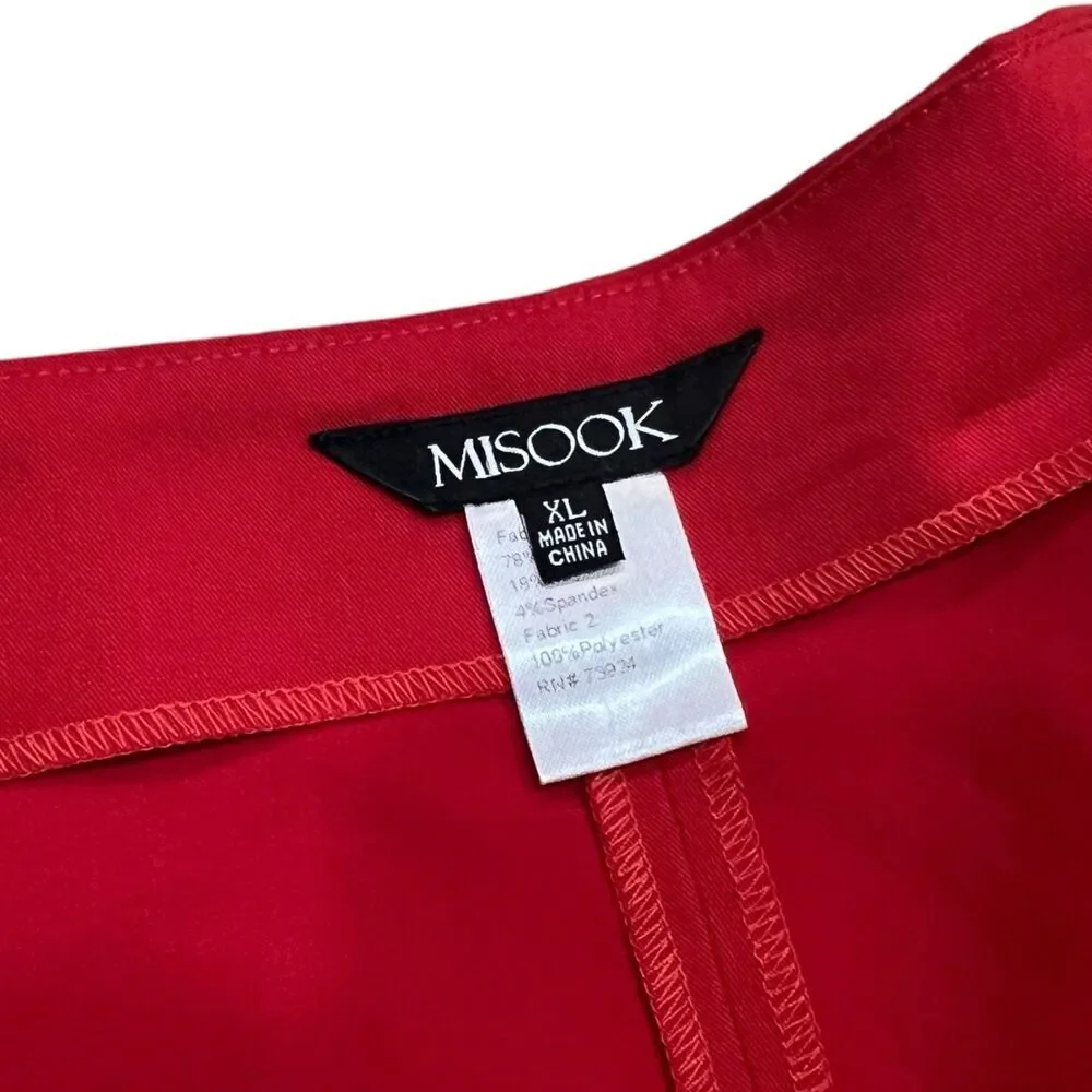 Misook Sunset Red Bermuda Wide Leg Shorts XL